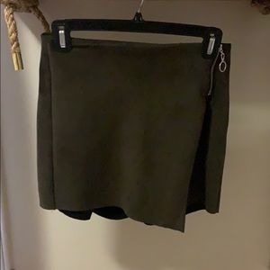 Zara Dark Green Suede Skort, Size XS